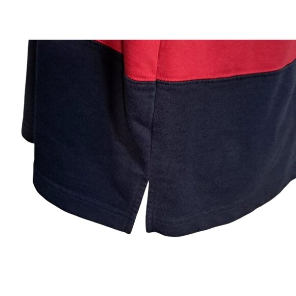 90s Jennifer Moore Womens 1X Red & Navy Striped Long Sleeve Half-Zip Pullover To - Picture 7 of 10